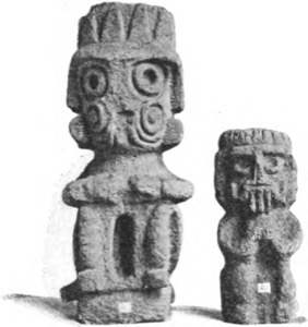 Figurillas prehispánicas en piedra, estilo detallado — Tlacuilo anónimo, tradición mixteca-puebla (Códice Borgia)
