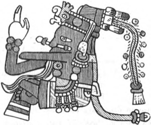 Representación de una deidad o figura importante de la cultura Mexica — Tlacuilo anónimo, tradición mixteca-puebla (Códice Borgia)