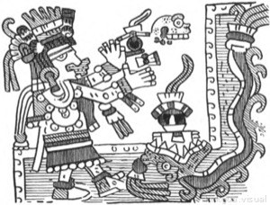 Tributo Azteca: Escena de ofrenda y sacrificio