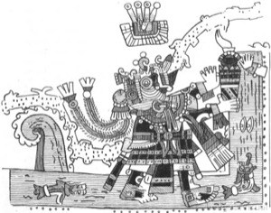 Figura mexica con ornamentación compleja