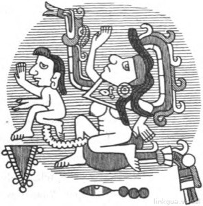 Representación Mítica Maya con Figuras Antropomórficas