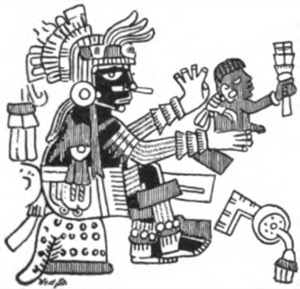 Figura mexica con atavíos ceremoniales