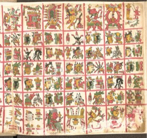 Códice Prehispánico — Con calendario y deidades aztecas — Tlacuilo anónimo, tradición mixteca-puebla (Códice Cospi)