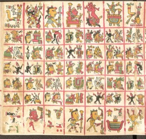 Códice Borgia: — Representaciones de deidades y rituales mexicas — Tlacuilo anónimo, tradición mixteca-puebla (Códice Borgia)