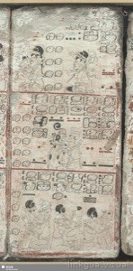 Página de un códice mesoamericano que presenta múltiples registros