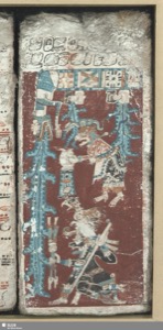 Con escena mitológica y glifos — Anónimo maya