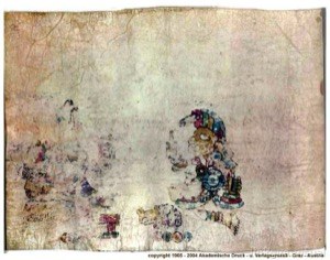 Fragmento de códice maya con figuras antropomorfas — Daniel Thomas Egerton