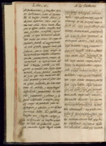 Página de un manuscrito antiguo con texto manuscrito en dos — Bernardino de Sahagún