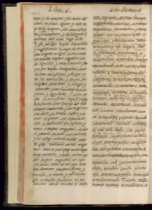 Página de un antiguo libro impreso — Bernardino de Sahagún