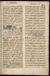 Fragmento de un libro ilustrado con texto y grabados — Bernardino de Sahagún
