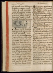 Página de un libro antiguo — Bernardino de Sahagún