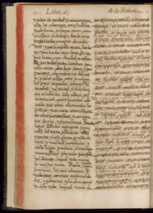 Página de un códice o libro antiguo — Bernardino de Sahagún