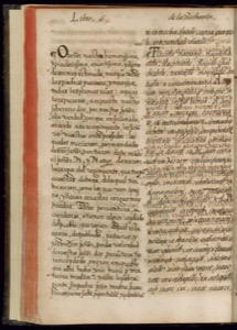 Página de un antiguo manuscrito o códice — Bernardino de Sahagún