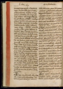 Página de un antiguo manuscrito — Bernardino de Sahagún