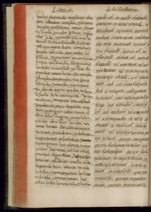 Página de un antiguo manuscrito — Bernardino de Sahagún