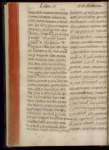 Página de un antiguo manuscrito o libro impreso — Bernardino de Sahagún