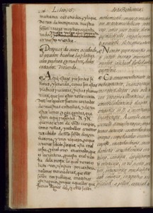 Página de un códice o libro antiguo con texto manuscrito — Bernardino de Sahagún