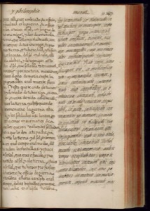 Página abierta de un antiguo manuscrito — Bernardino de Sahagún