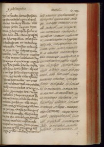 Una página de un antiguo manuscrito