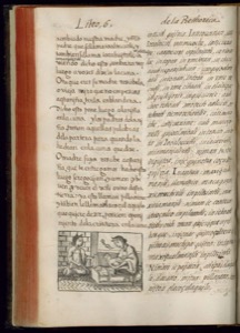 Página de Códice con texto y miniatura — Bernardino de Sahagún
