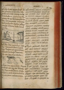 Página de un manuscrito antiguo con texto caligráfico en español — Bernardino de Sahagún