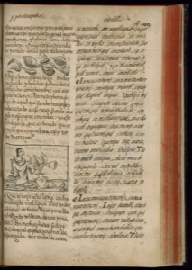 Página de un antiguo manuscrito o libro impreso — Bernardino de Sahagún