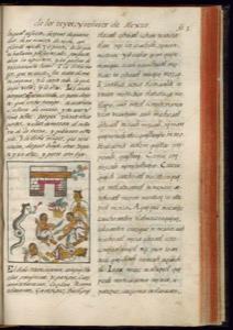 Página de un Códice Novohispano con Ilustraciones y Texto — Bernardino de Sahagún