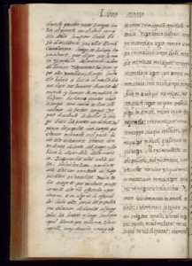 Página de un antiguo manuscrito o libro — Bernardino de Sahagún