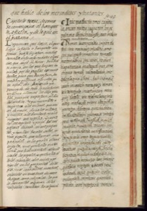 Página de un antiguo libro o manuscrito con texto impreso — Bernardino de Sahagún