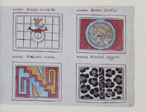 Diseños de Mantas Indígenas: Motivos y Simbología — Anónimo tlacuilo (Códice Magliabecchiano)
