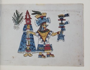 Figura de dignatario o deidad mexica con ofrendas