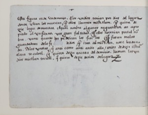 Descripción de una figura religiosa o ídolo indígena — Anónimo tlacuilo (Códice Magliabecchiano)