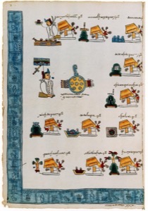 Códice con escenas rituales y calendáricas mesoamericanas — Anónimo tlacuilo mexica (Códice Mendoza)