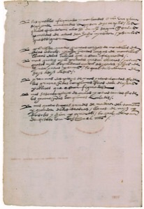 Página de un manuscrito antiguo con texto escrito a mano — Anónimo tlacuilo mexica (Códice Mendoza)