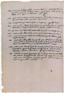Manuscrito histórico con texto en español