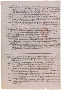 Manuscrito antiguo con texto caligráfico en tinta oscura sobre papel — Anónimo tlacuilo mexica (Códice Mendoza)