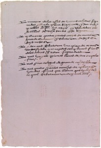 Página manuscrita con texto en tinta oscura sobre papel envejecido — Anónimo tlacuilo mexica (Códice Mendoza)