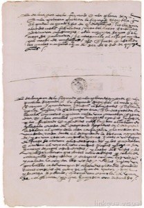 Página de un manuscrito antiguo con texto escrito a mano