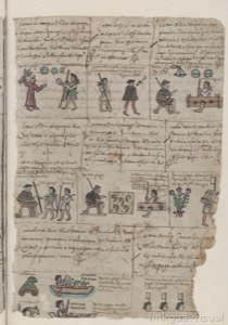 Página de un códice mesoamericano post-conquista