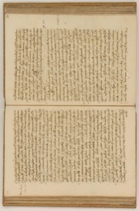 Páginas abiertas de un antiguo manuscrito o libro — Anónimo novohispano