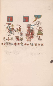 Página de un códice mesoamericano con múltiples escenas narrativas — Anónimo novohispano