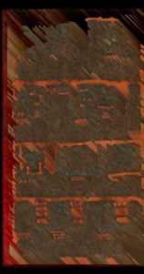 Una composición abstracta dominada por tonos terrosos y rojizos — Anónimo maya