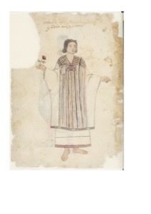 Figura femenina de pie — Anónimo tlacuilo mexica (Códice Tudela)