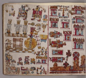 Páginas del Códice Borgia: Deidades y Ceremonias Prehispánicas — Anónimo mixteco