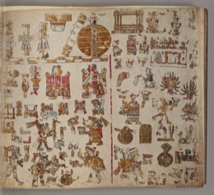 Página de un códice prehispánico o colonial temprano — Anónimo mixteco