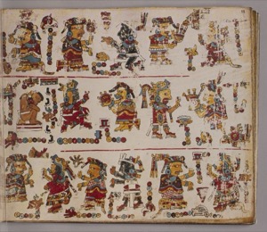 Códice Borbónico: — Representación de figuras y deidades mexicas — Anónimo mixteco