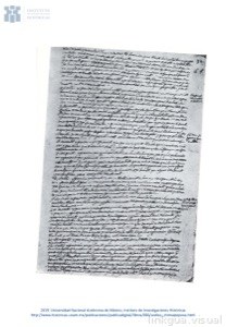 Página de un antiguo manuscrito — Anónimo novohispano