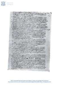 Página de un antiguo manuscrito o códice — Anónimo novohispano