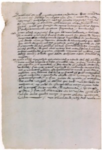 Manuscrito antiguo con texto escrito a mano en tinta oscura — Anónimo tlacuilo mexica (Códice Mendoza)
