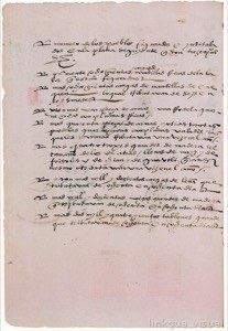 Página de un manuscrito antiguo con escritura a mano